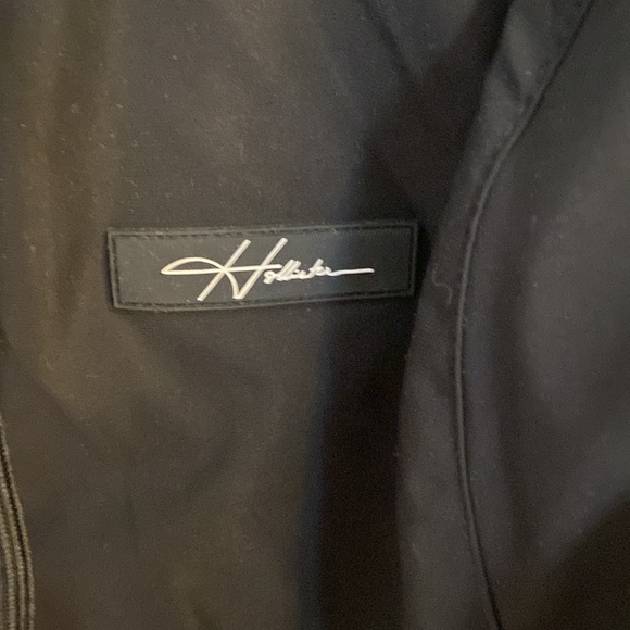 Hollister black parka jacket basically new, medium - Picture 3 of 6